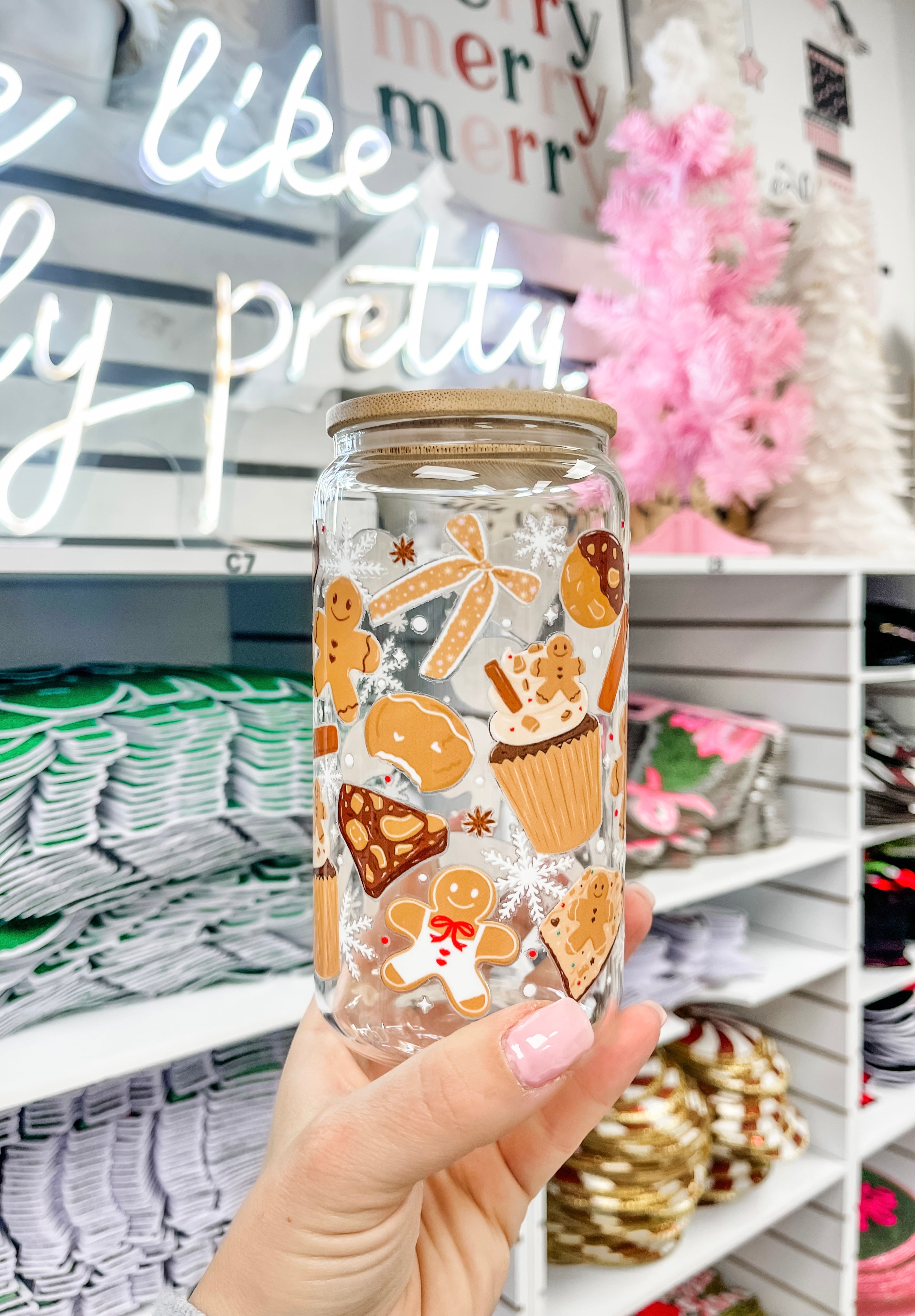 Gingerbread Lover Iced Coffee Glass