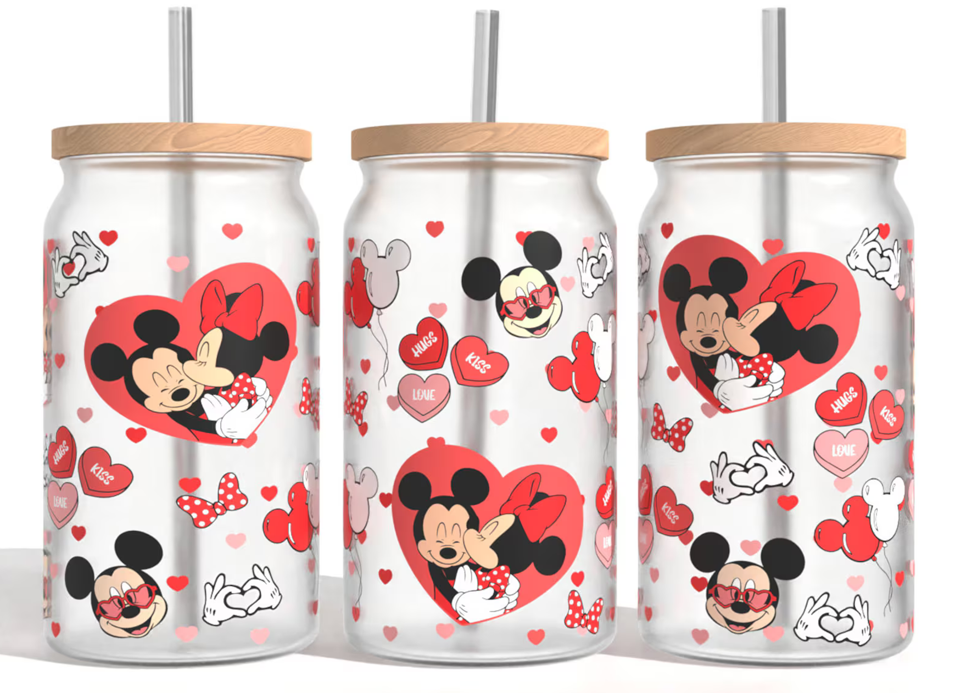 Mickey & Minnie Iced Coffee Glass