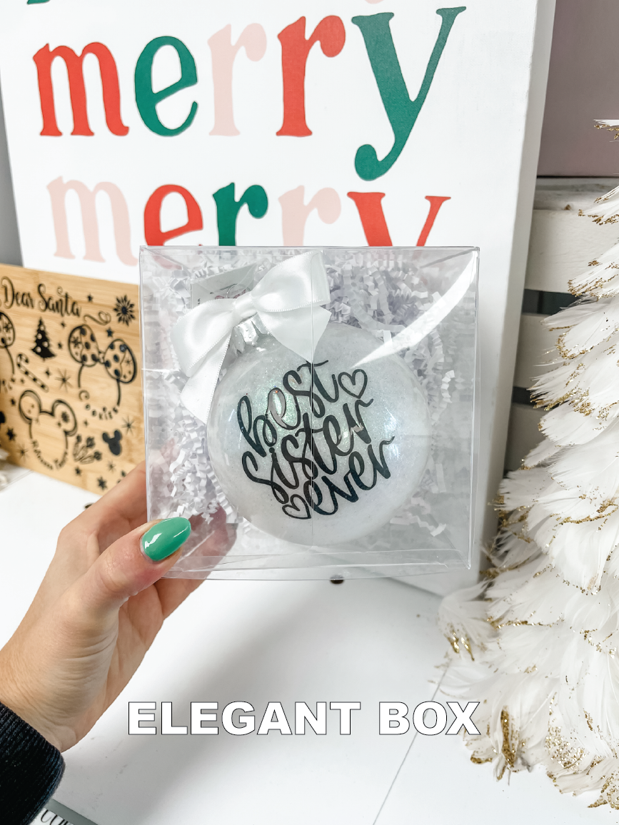 Holly Jolly Teacher Glitter Ornament