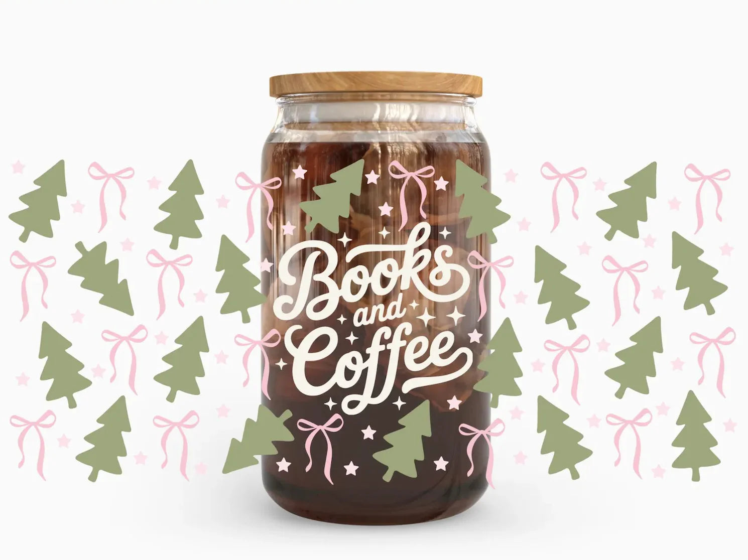 Books & Coffee Iced Coffee Glass