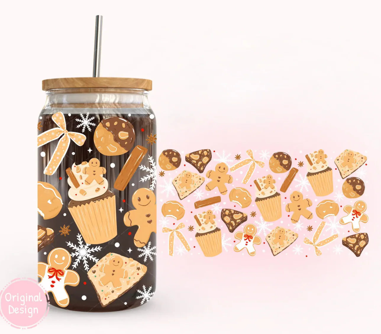 Gingerbread Lover Iced Coffee Glass