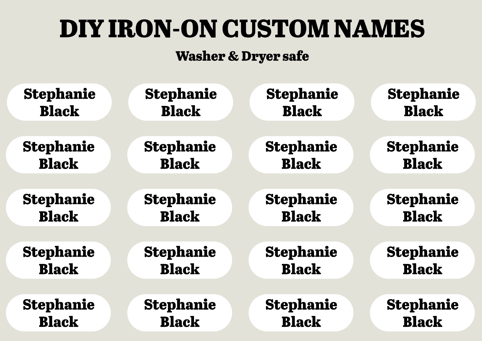 Custom Name Labels (20 Pack)