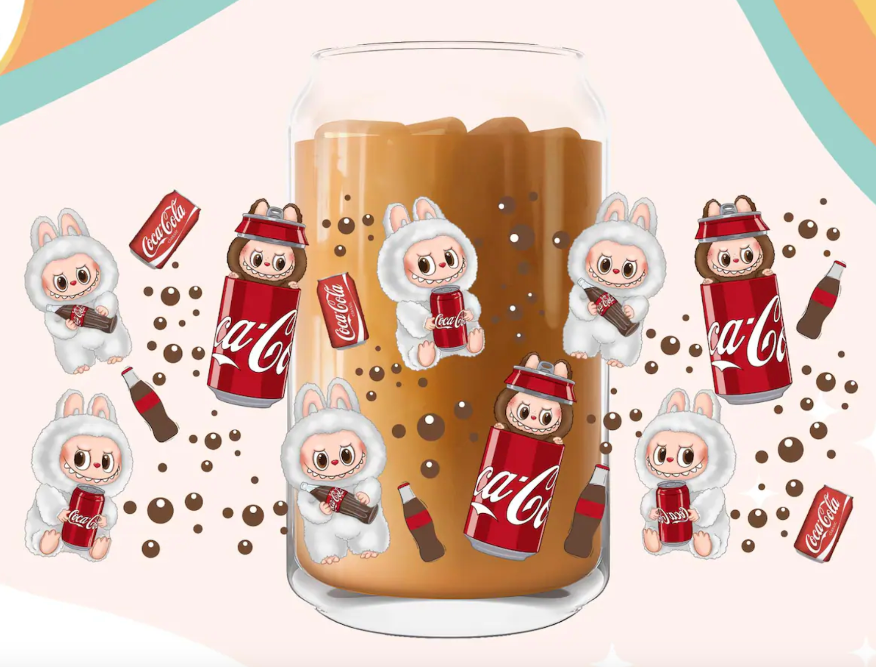 Labubu Coca Cola Iced Coffee Glass