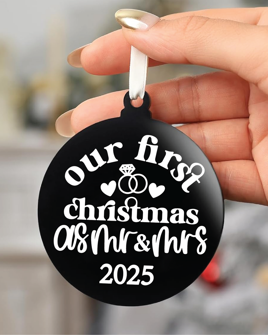Our First Christmas As Mr & Mrs 2025 Acrylic Ornament