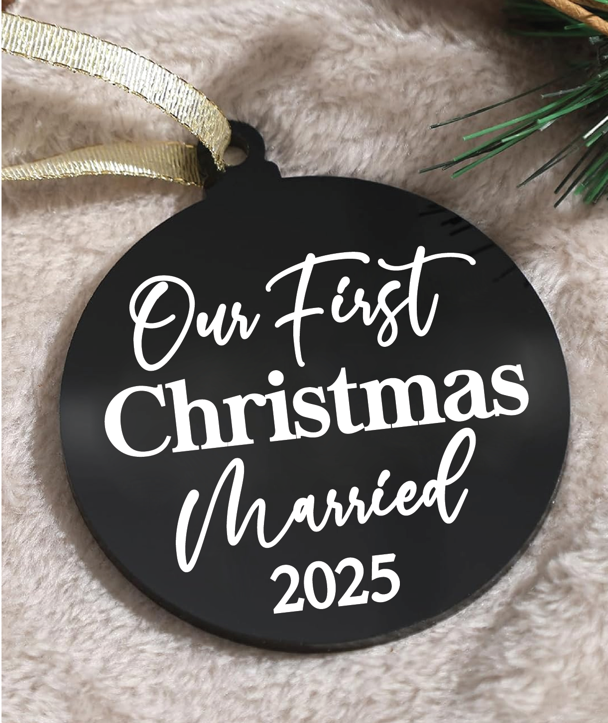 Our First Christmas Married 2025 Acrylic Ornament