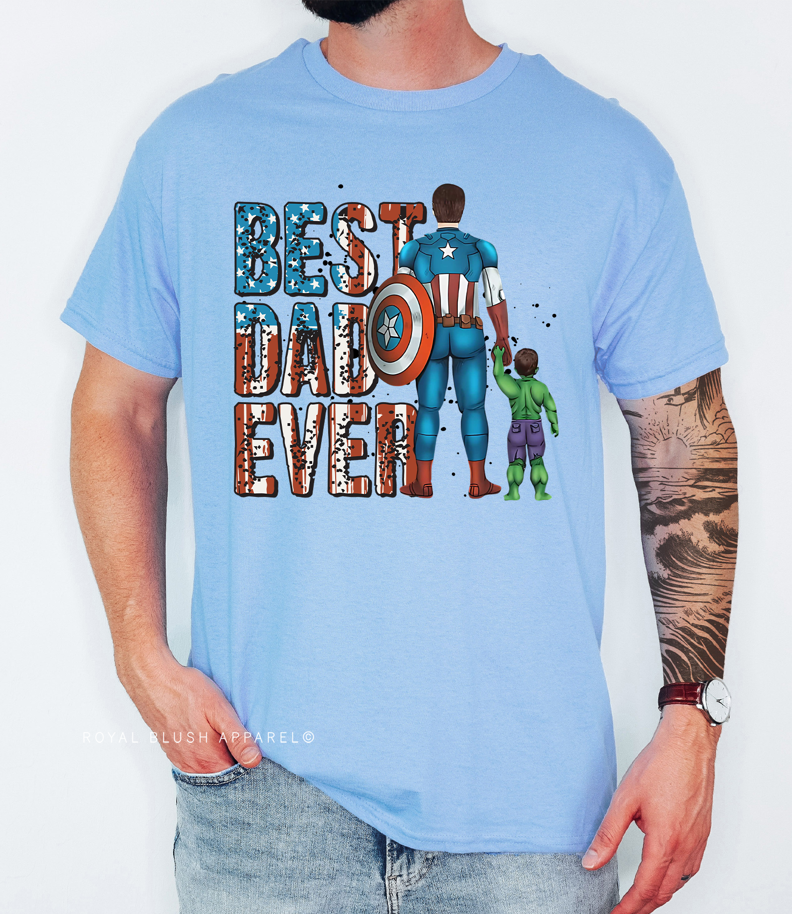 Best Dad Ever Superhero Relaxed Unisex T-shirt