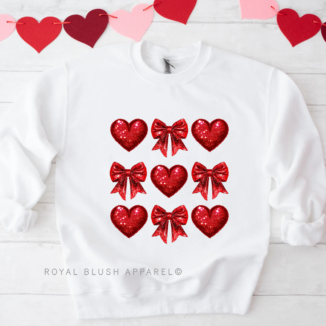 Glitter Bows & Hearts Sweatshirt
