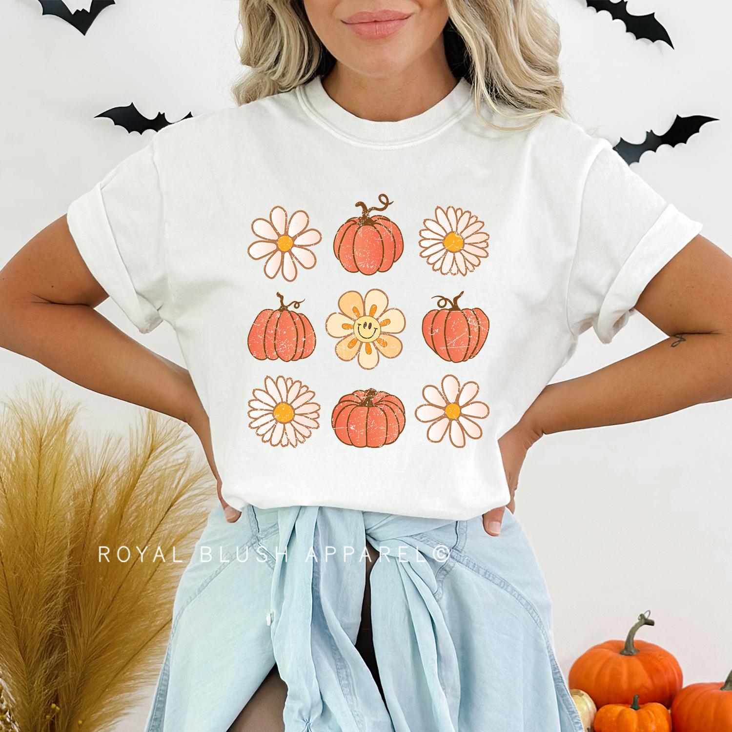 Flower Pumpkins Relaxed Unisex T-shirt