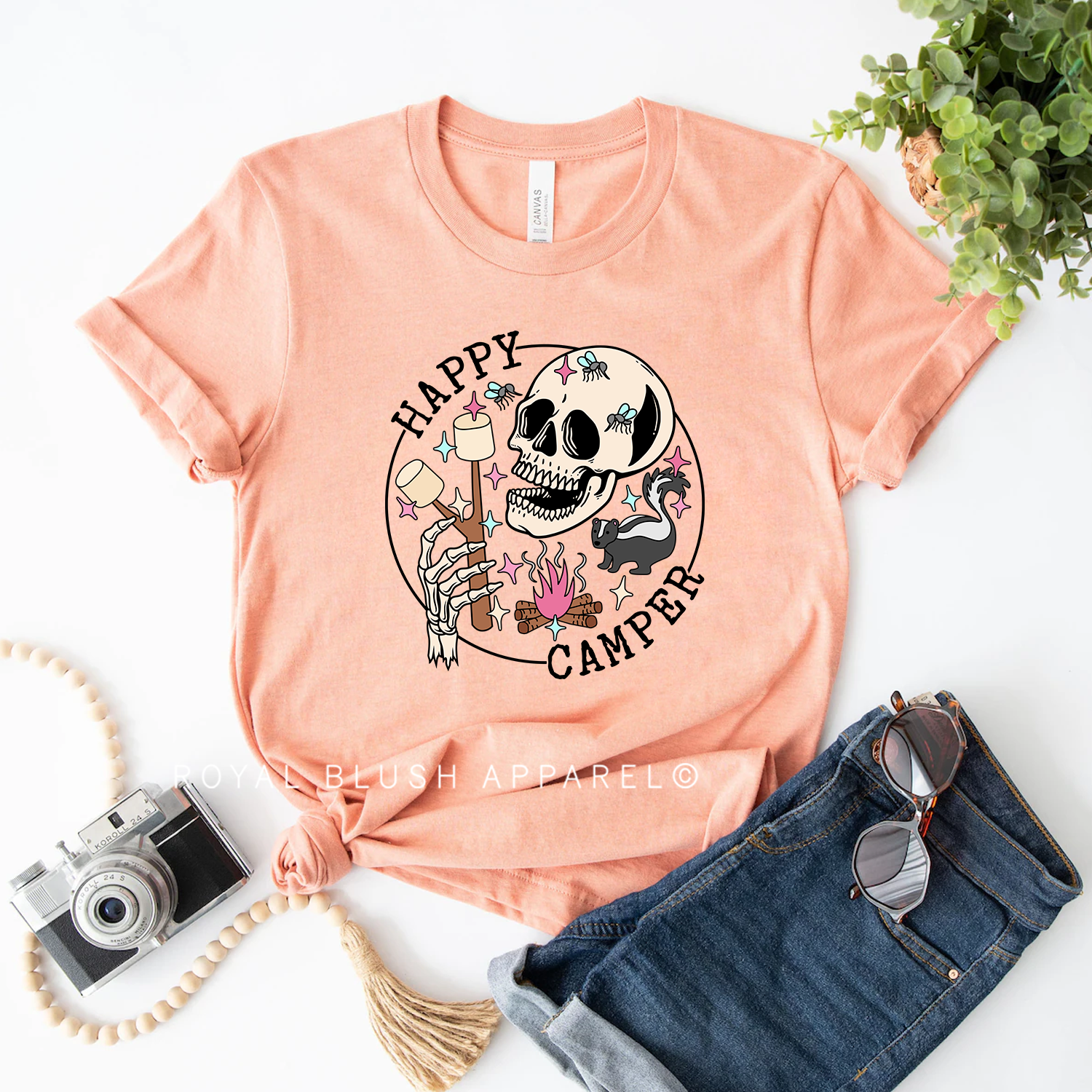 T-shirt unisexe décontracté Happy Camper
