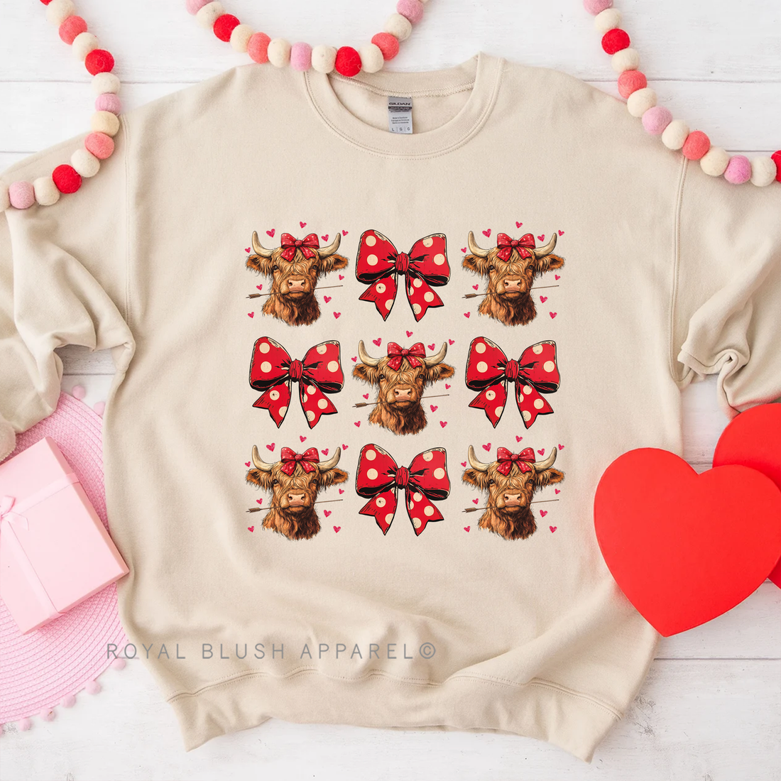 Highland Cows & Bows Sweatshirt