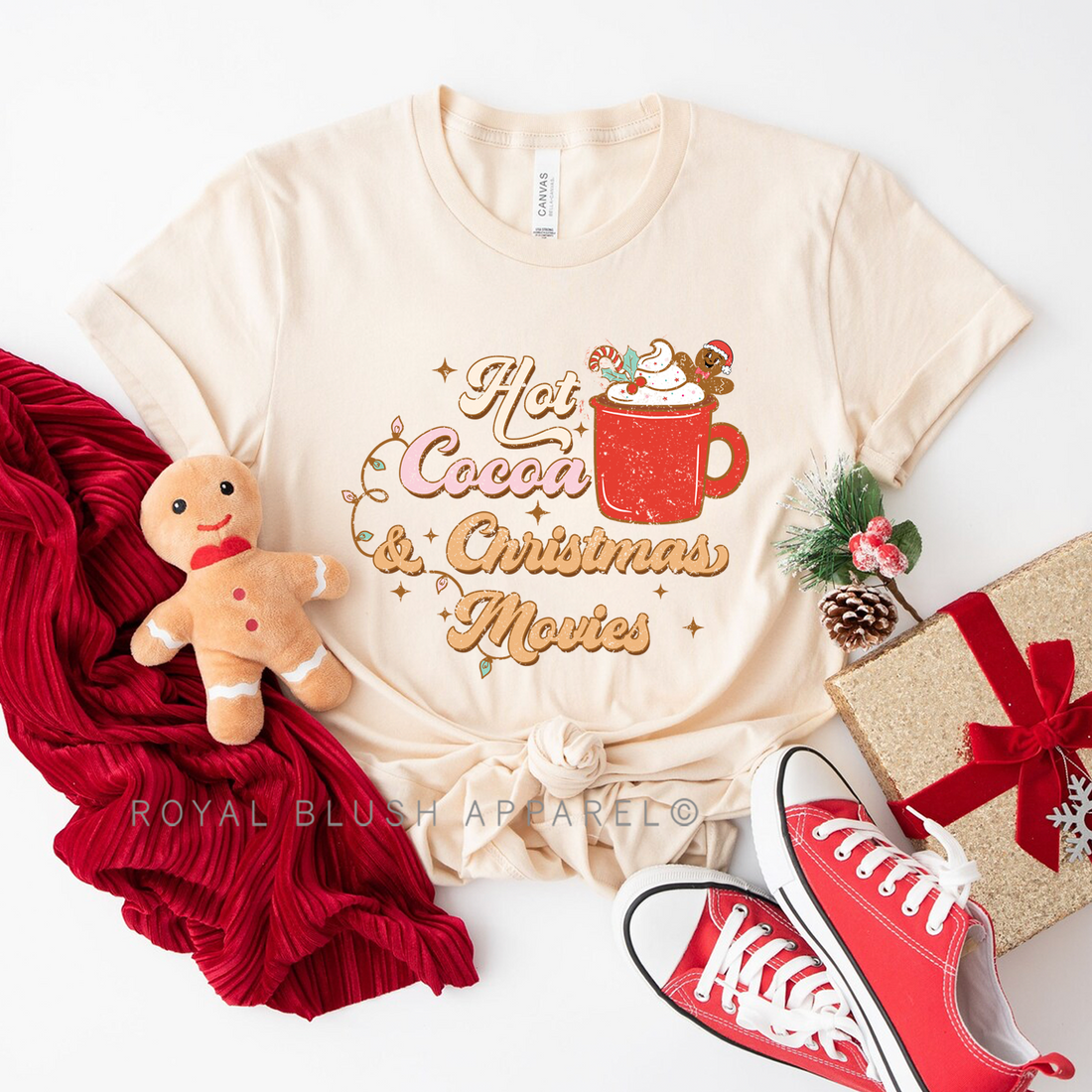 Hot Cocoa & Christmas Movies Relaxed Unisex T-shirt