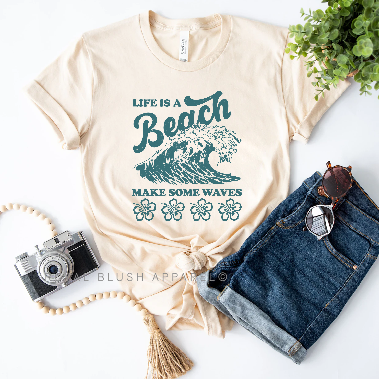 Life Is A Beach Make Some Waves Relaxed Unisex T-shirt