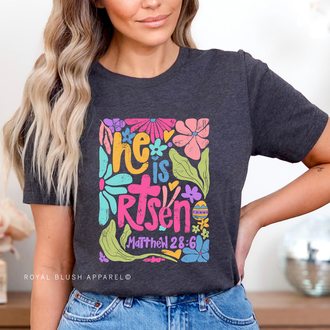 Matthew 28:6 He Is Risen Relaxed Unisex T-shirt