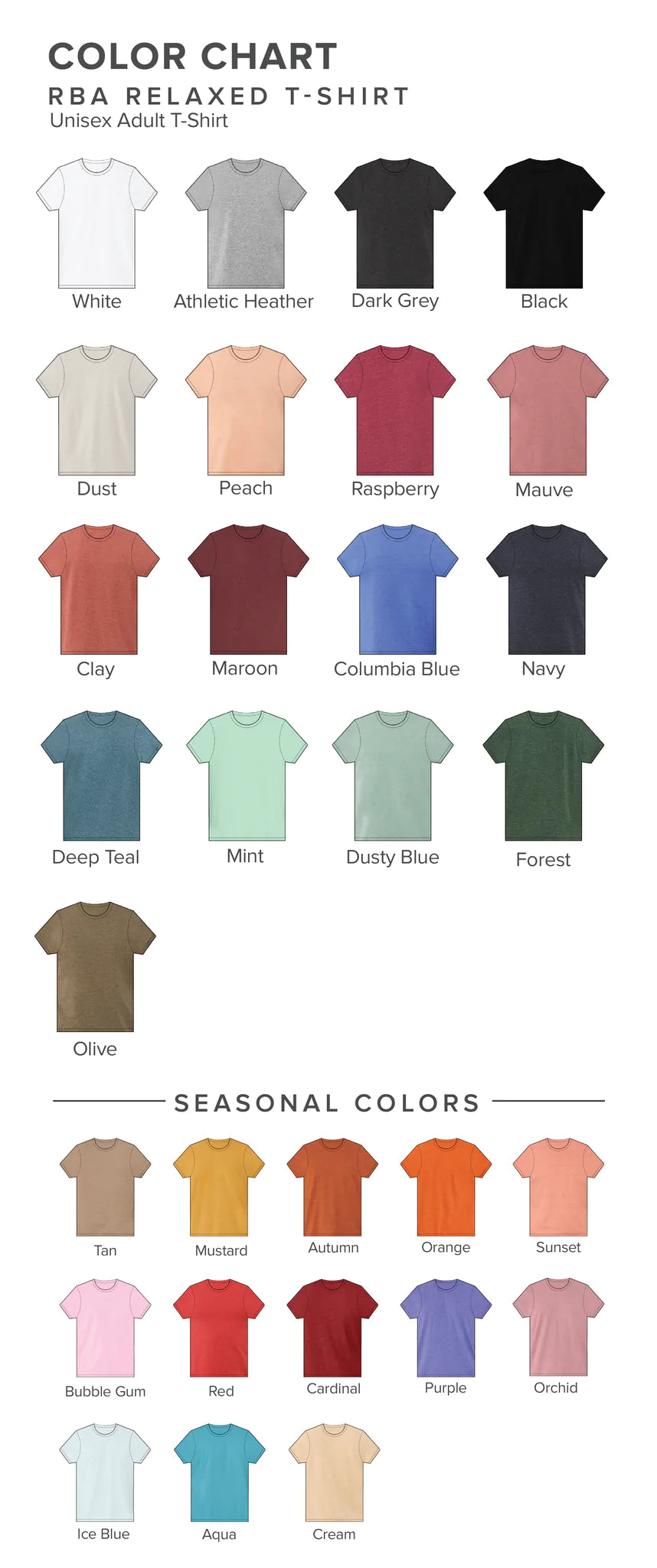 RBA Design Relaxed Unisex T-Shirt - LIGHT TO MEDIUM COLORS