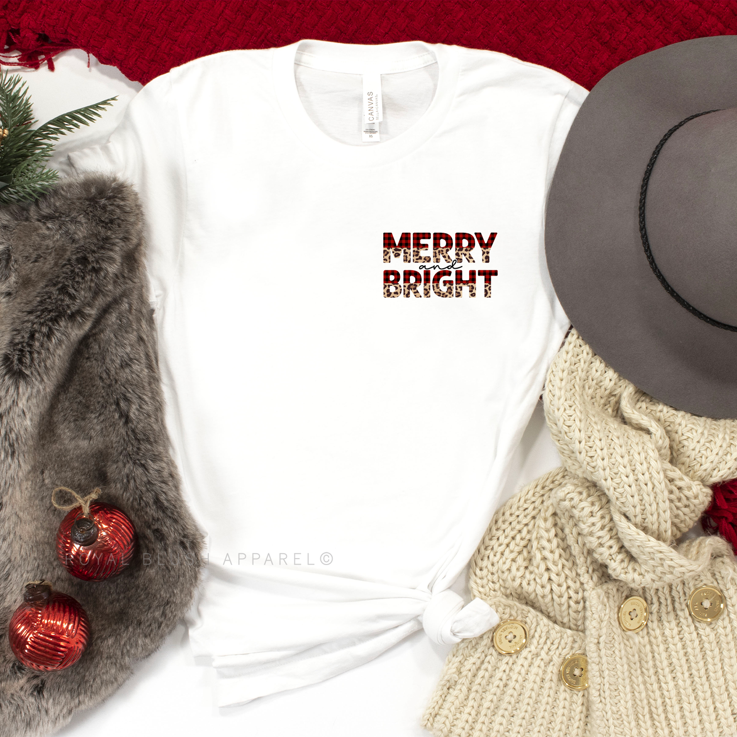 Merry & Bright POCKET Relaxed Unisex T-shirt