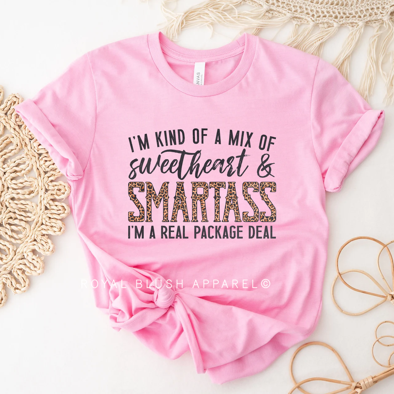 T-shirt unisexe décontracté Sweetheart & Smartass