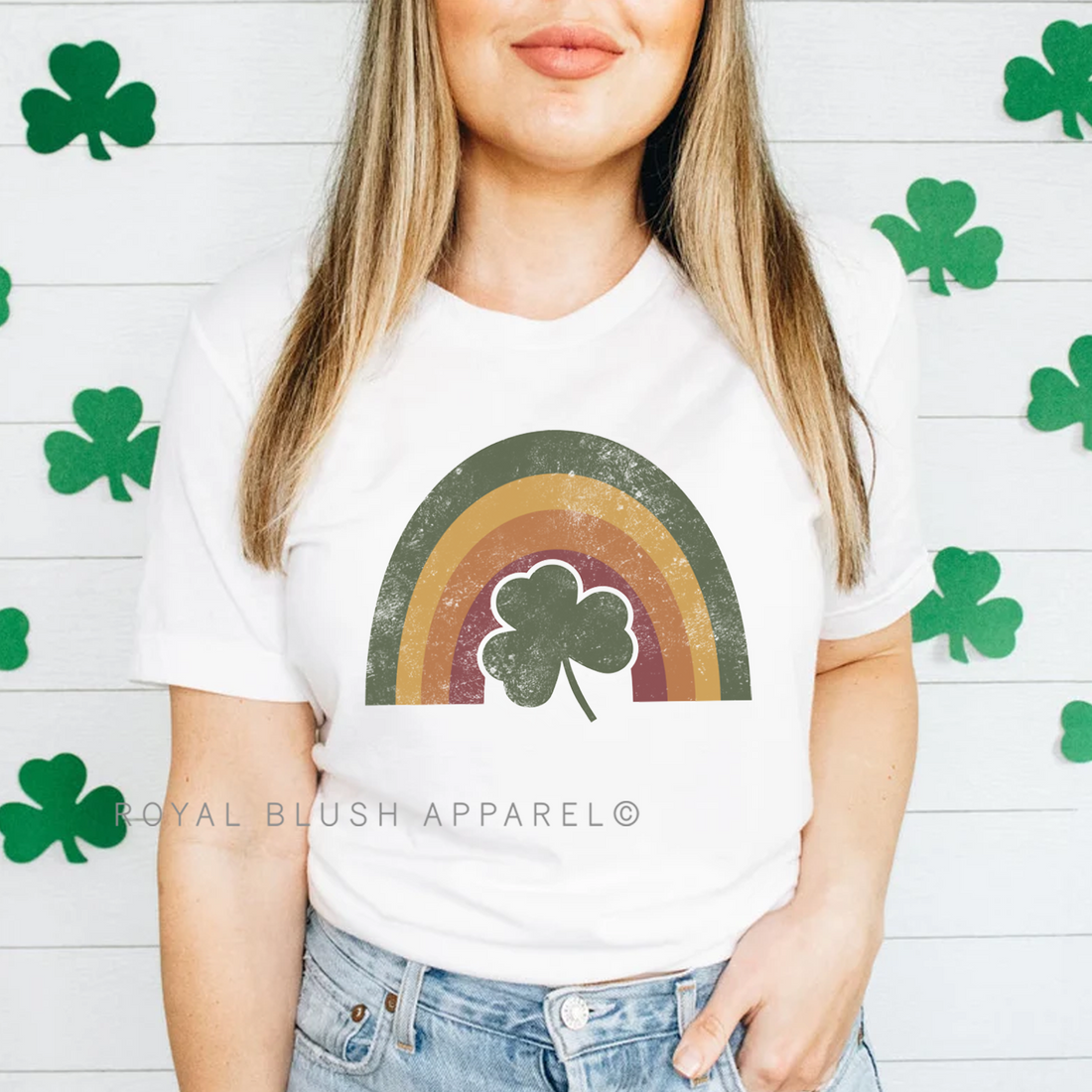 T-shirt unisexe décontracté Vintage Rainbow