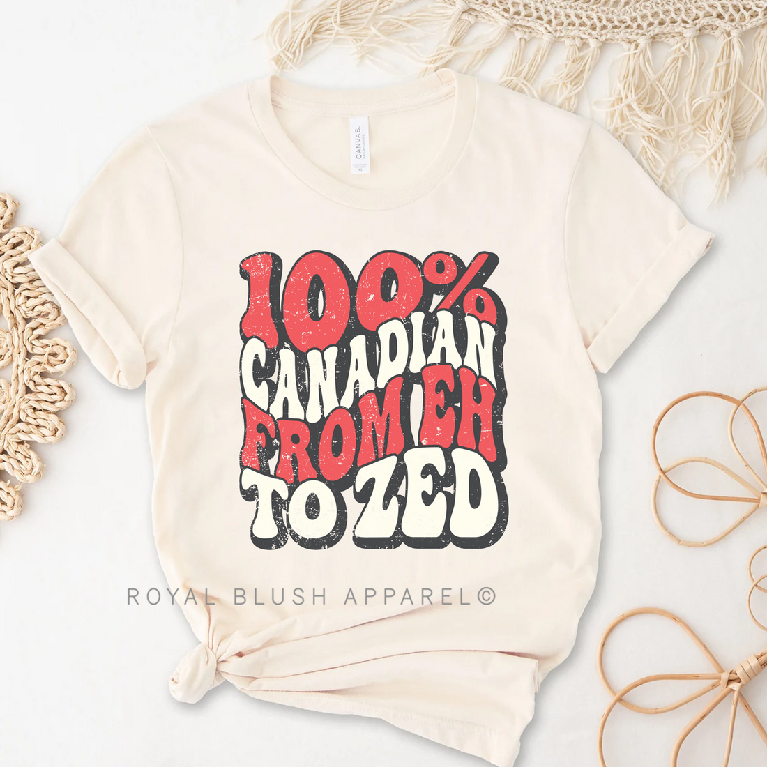 100% Canadian From Eh To Zed Relaxed Unisex T-shirt