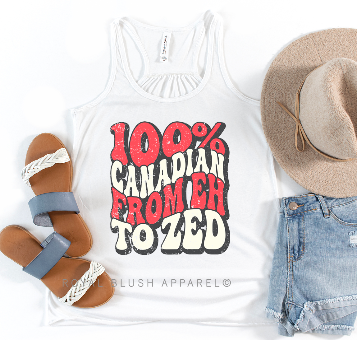 100% Canadian From Eh To Zed Ladies Flowy Tank