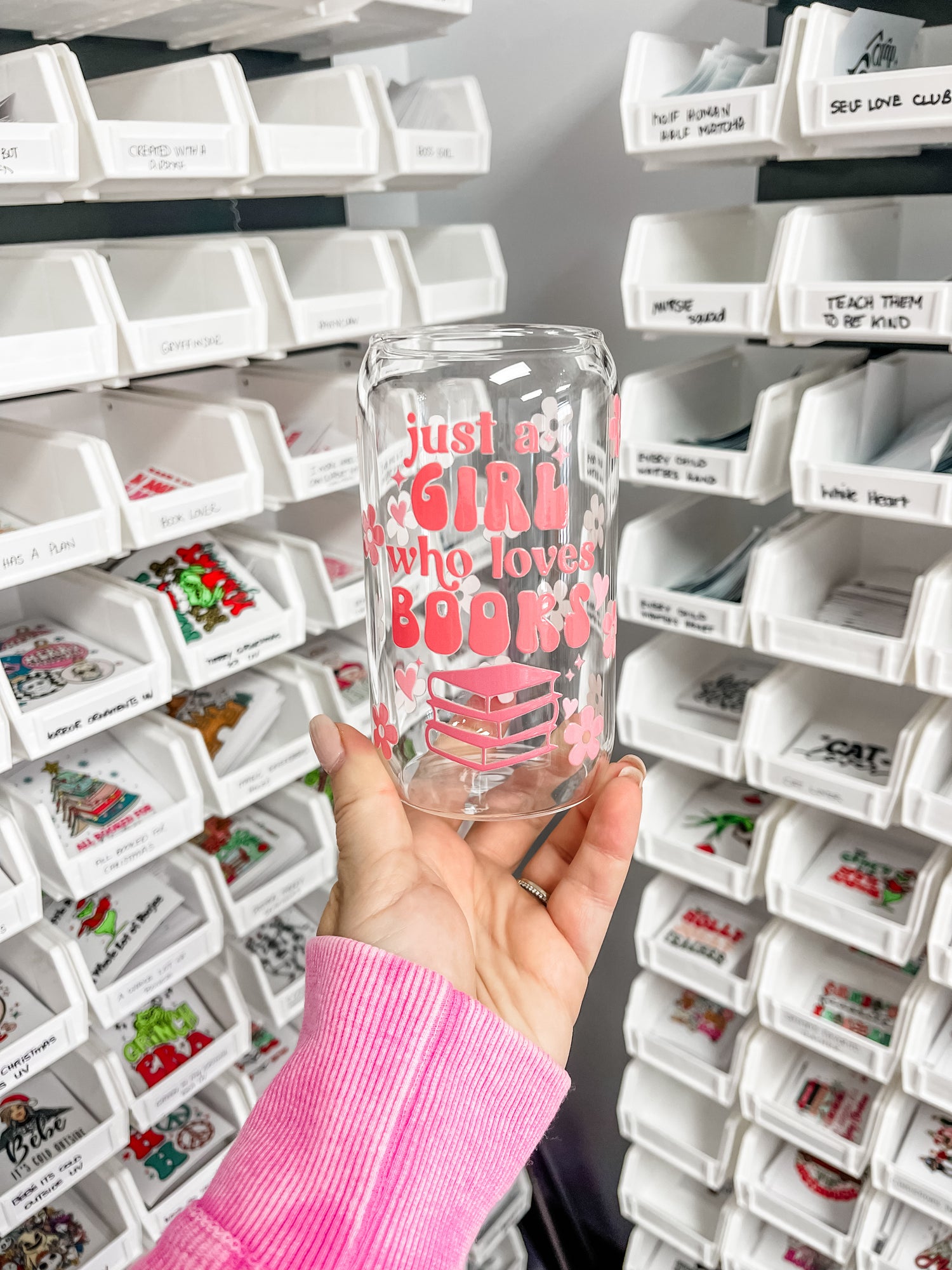 Just A Girl Who Loves Books Iced Coffee Glass