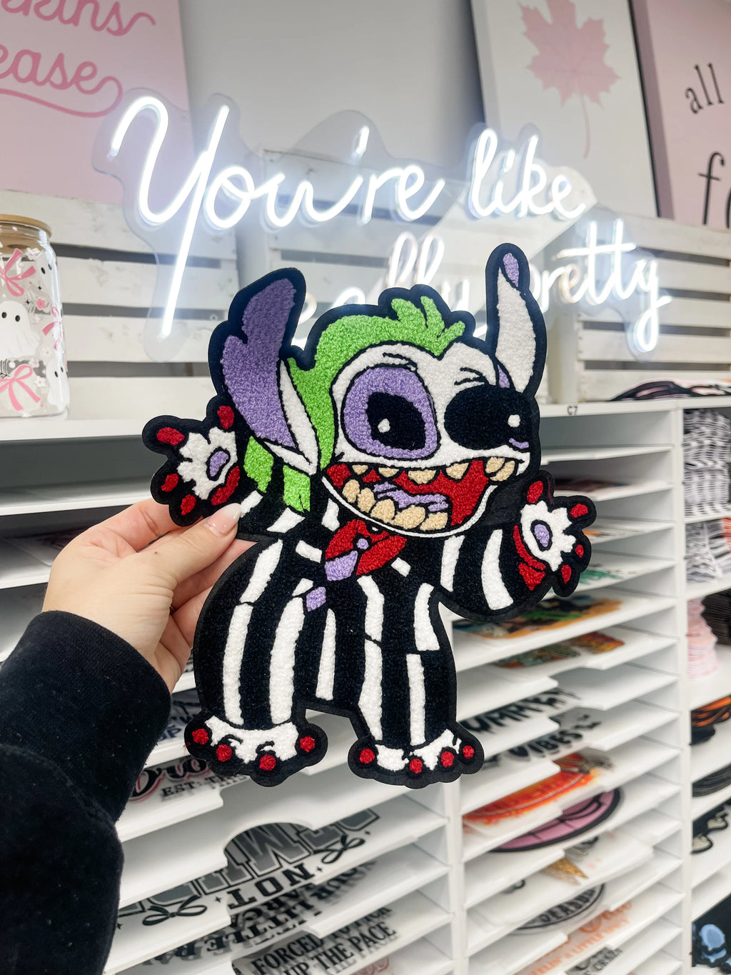 Beetlejuice Stitch Chenille Patch Sweatshirt secondary image