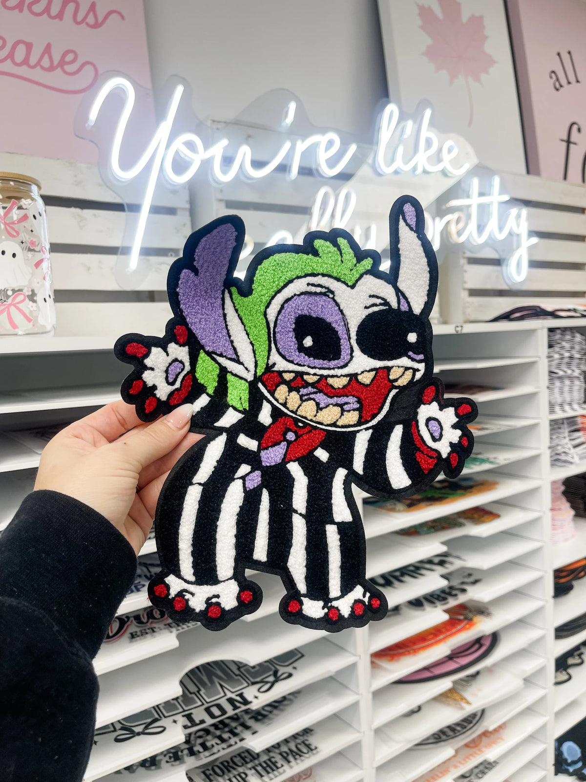Beetlejuice Stitch Chenille Patch Sweatshirt secondary image