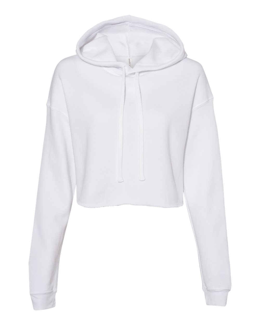 MEDIUM WHITE BABE CROP HOODIE