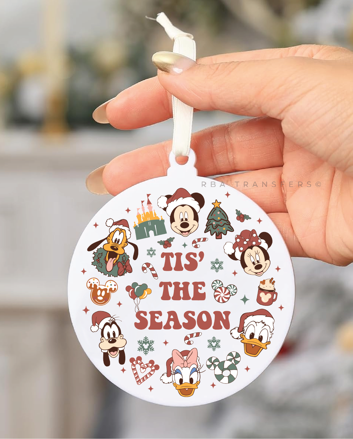 Wreath Tis The Season Acrylic Ornament