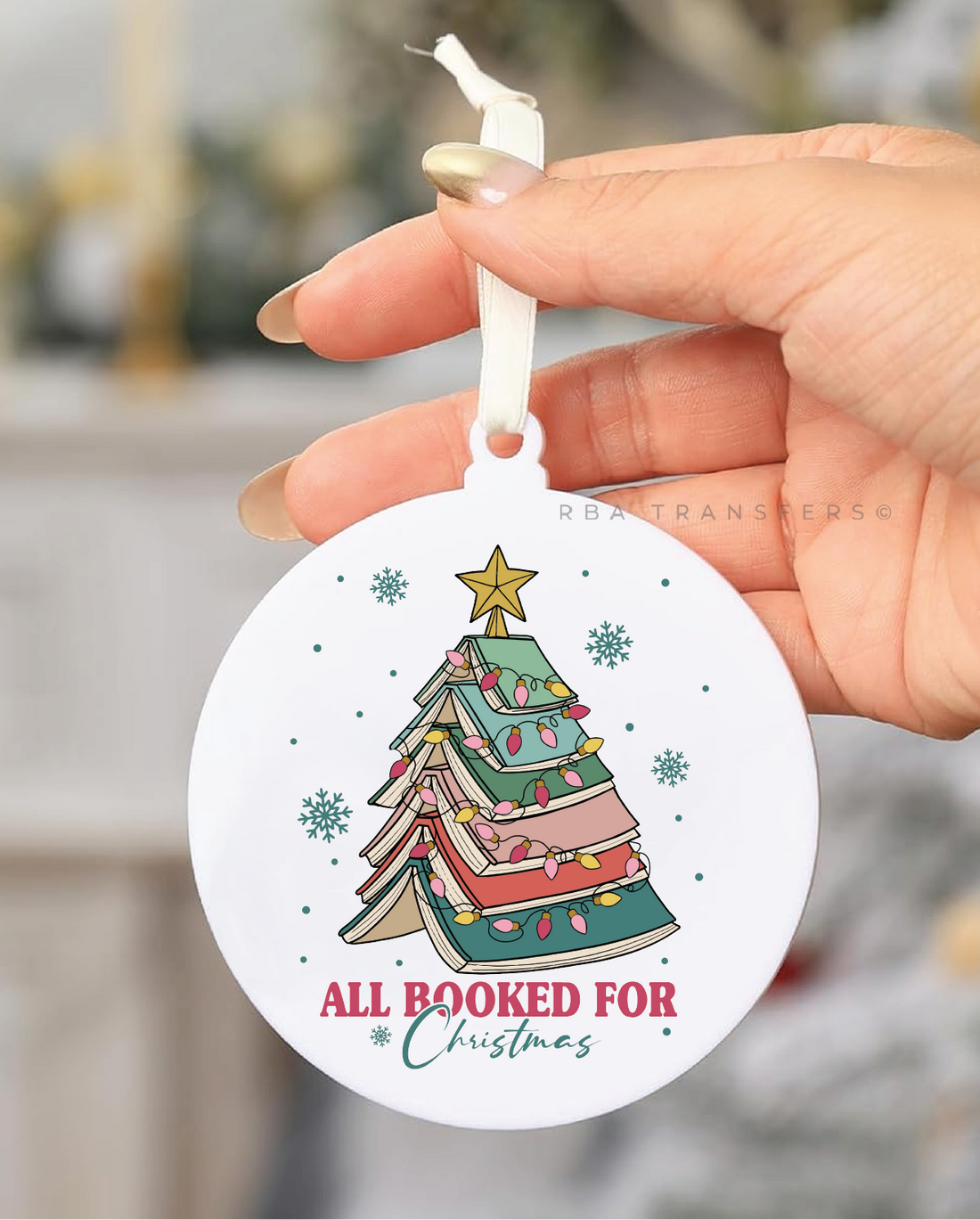 All Booked For Christmas Acrylic Ornament