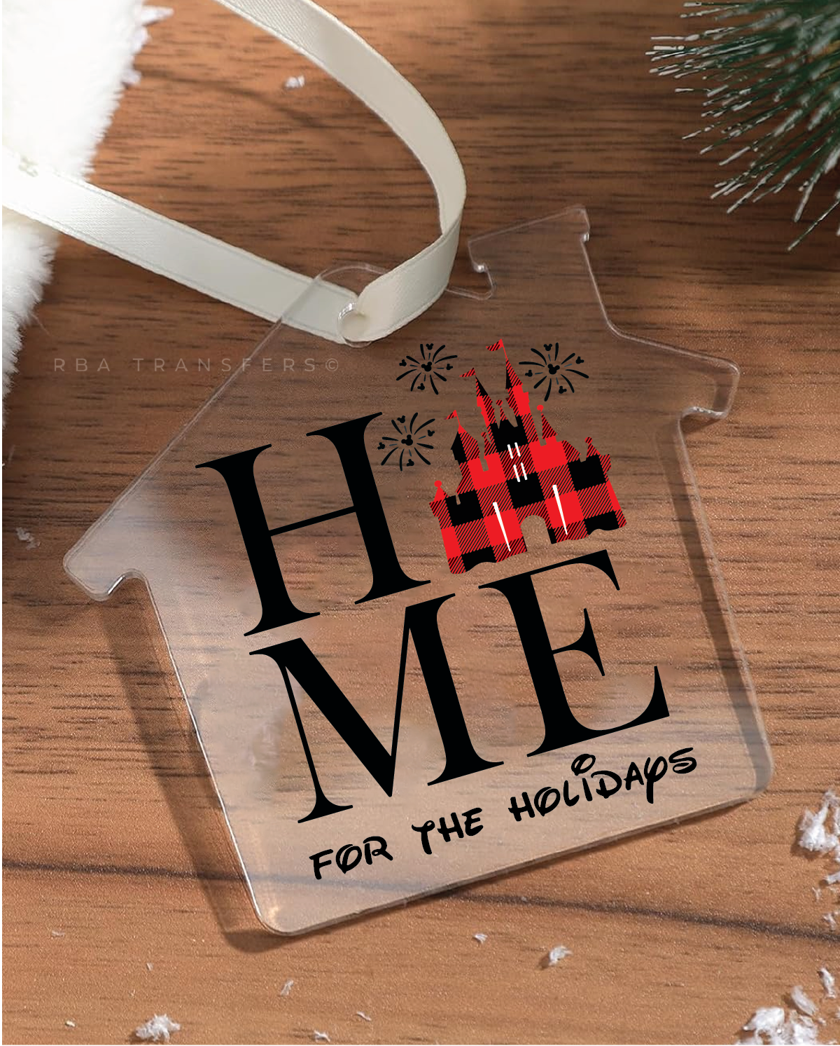 Castle Home For The Holidays Acrylic House Ornament