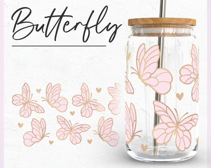 Butterfly Iced Coffee Glass