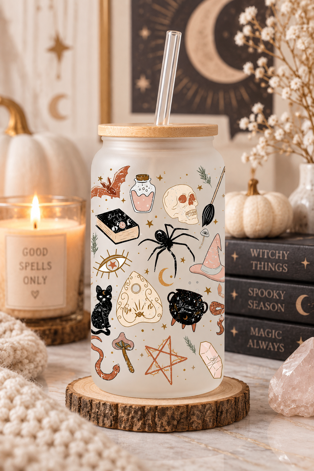 Ouija Board Iced Coffee Glass