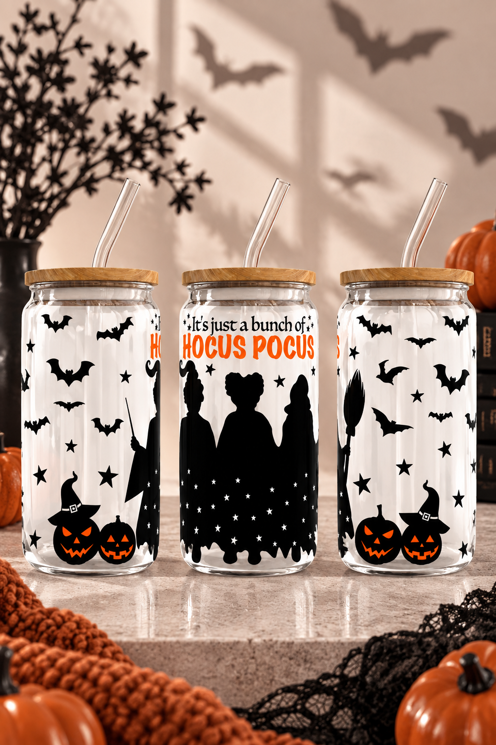 It's Just A Bunch Of Hocus Pocus Iced Coffee Glass