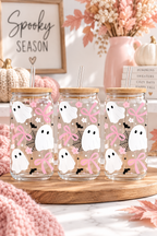 Coquette Halloween Ghost Iced Coffee Glass