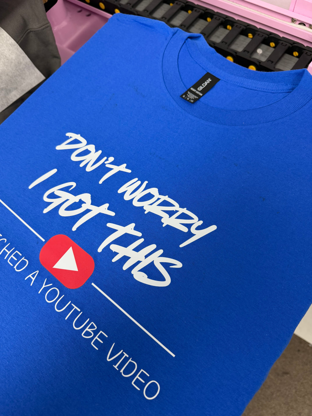 I Watched A Youtube Video - XL MEN'S ROYAL BLUE T-SHIRT DEFECTIVE