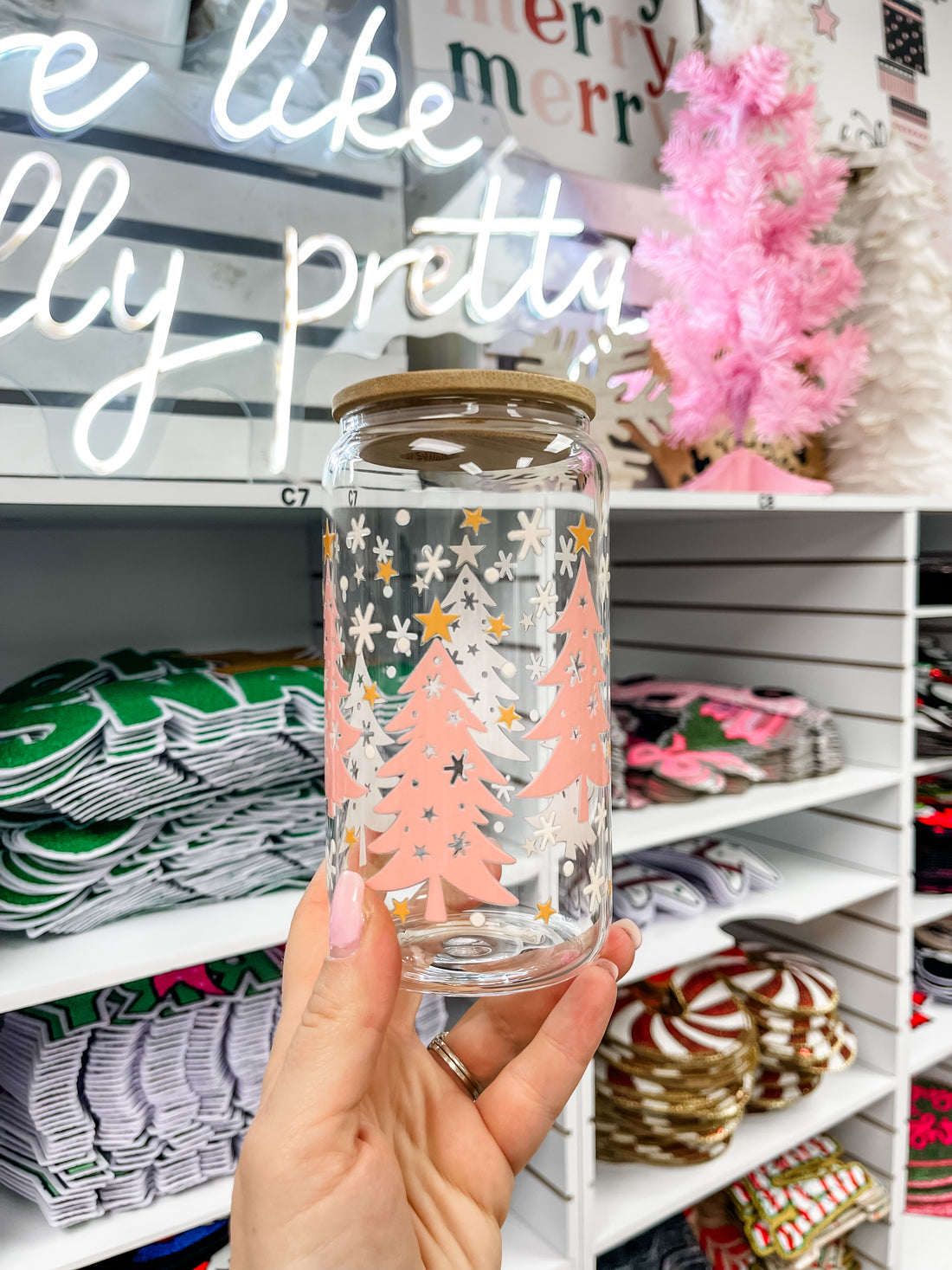 Gold Star Trees Iced Coffee Glass