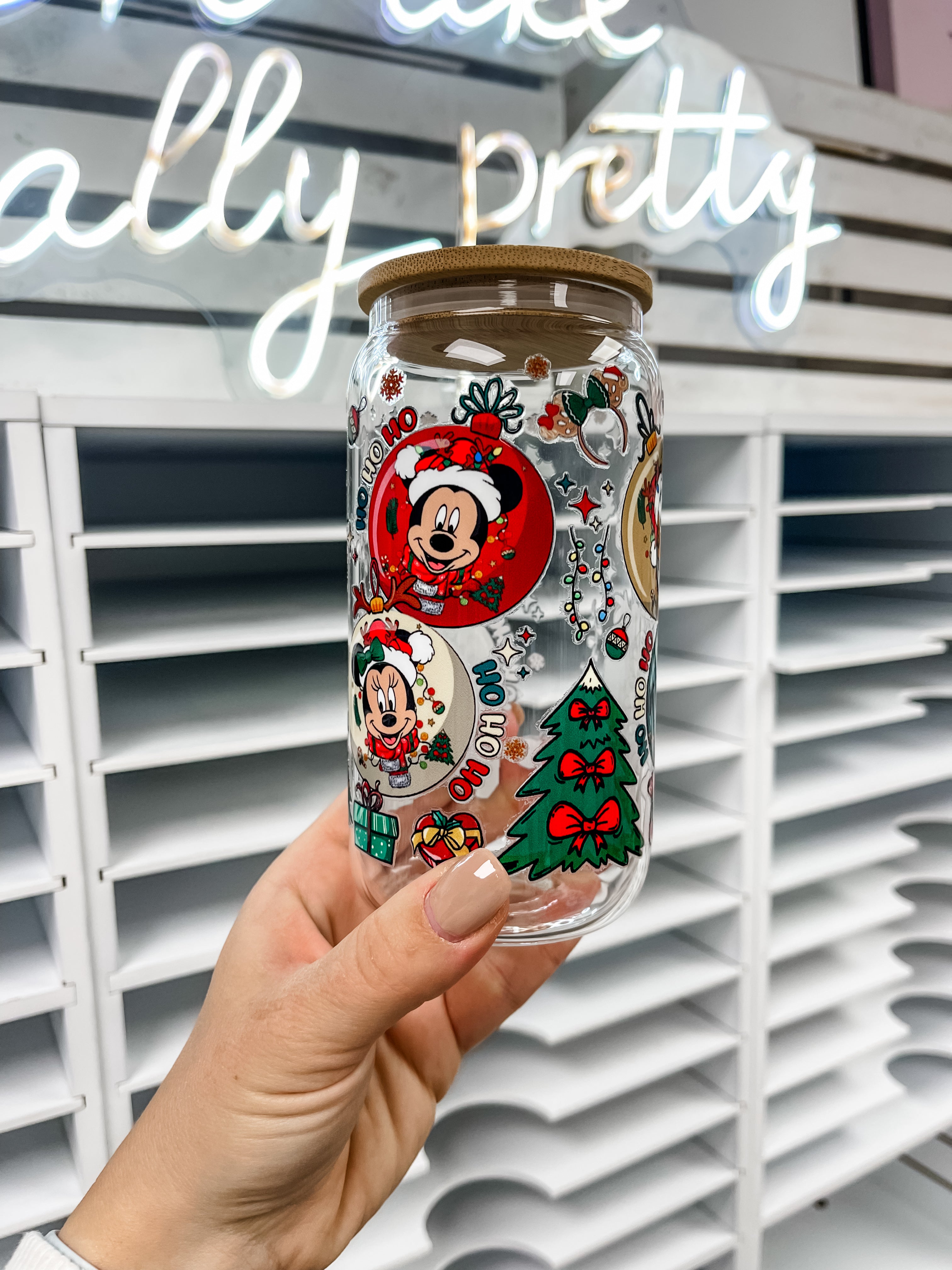 Magical Christmas Iced Coffee Glass