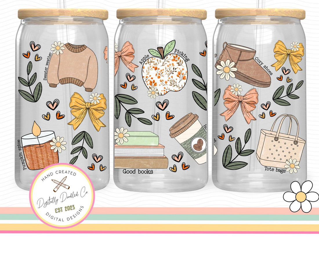 Fall Coquette Iced Coffee Glass
