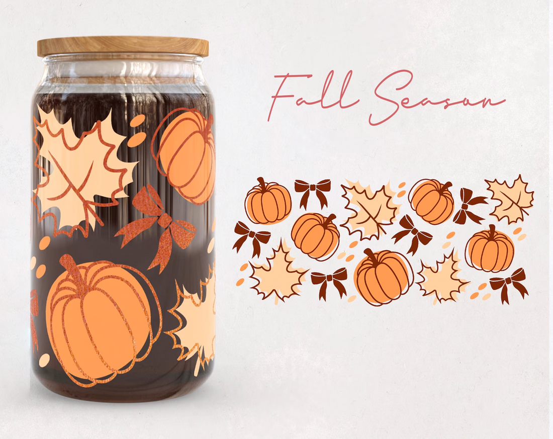 Fall Season Iced Coffee Glass