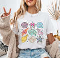 Floral Seashells graphic T-shirt