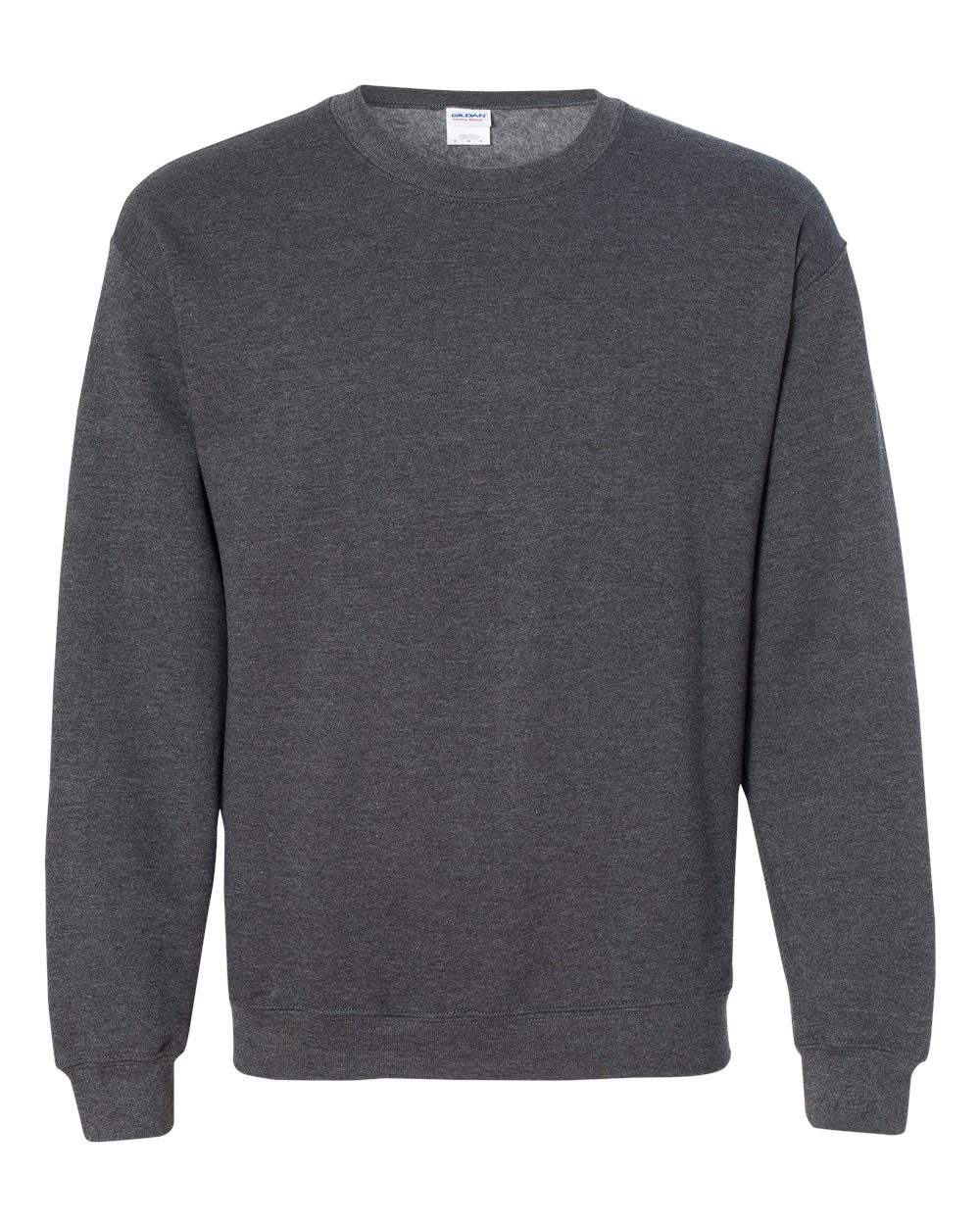 Gildan Gray sweatshirt on a white background