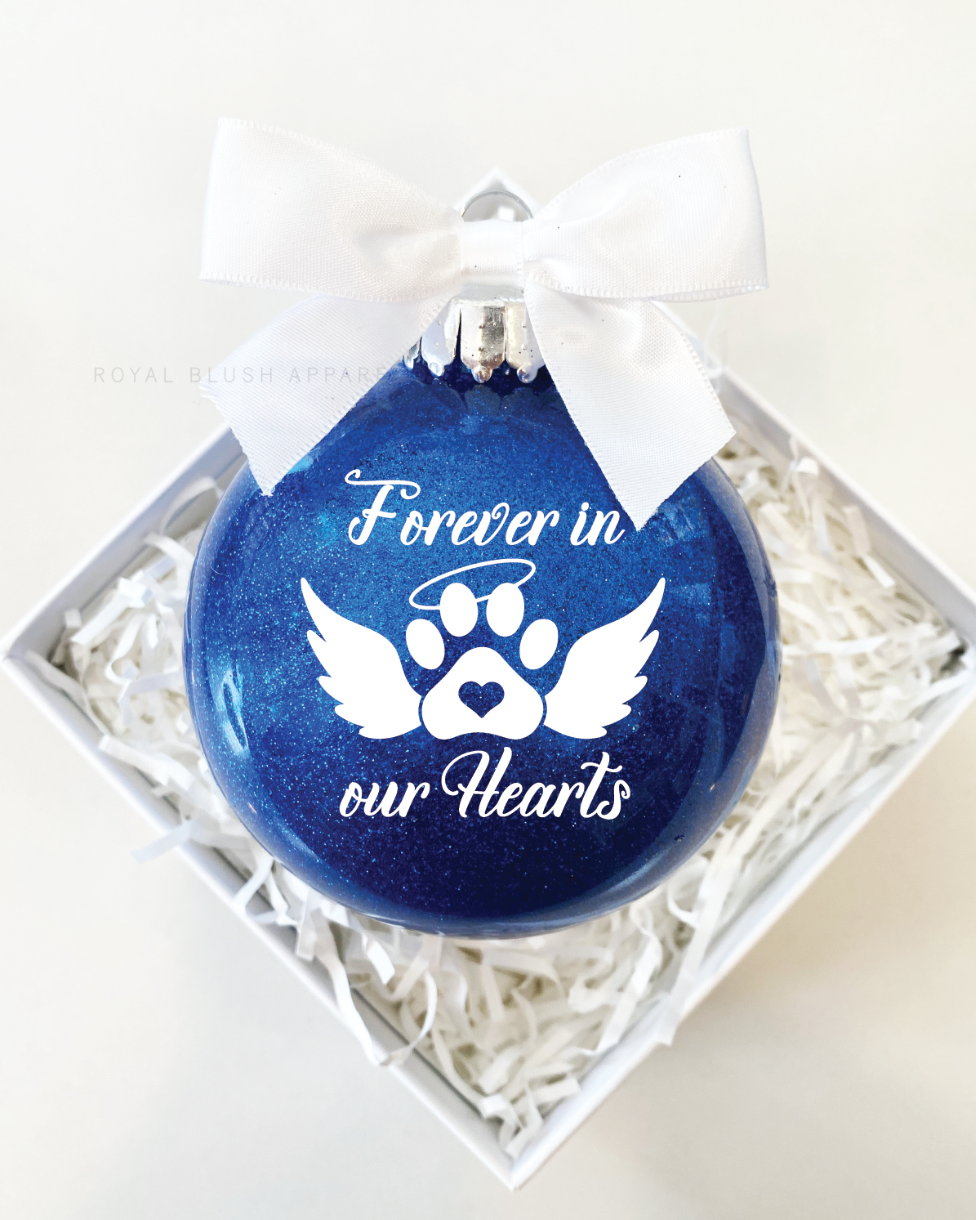 Paw Forever In Our Hearts Glitter Ornament