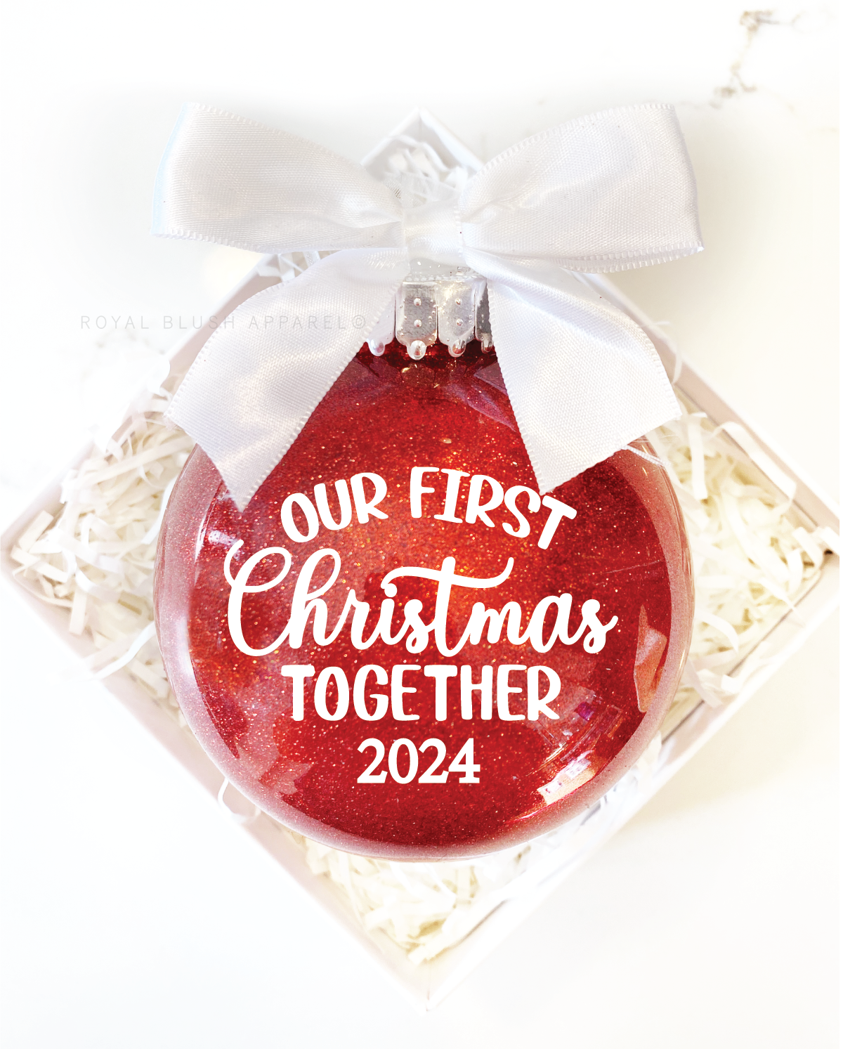 Our First Christmas Together 2024 Glitter Ornament