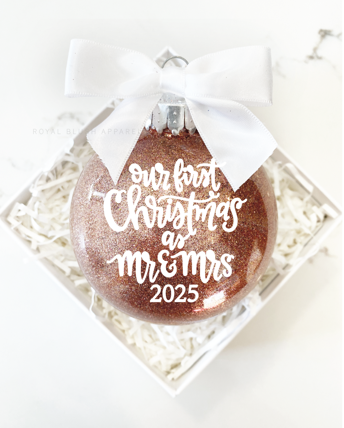 Our First Christmas As Mr &amp; Mrs 2025 Glitter Ornament