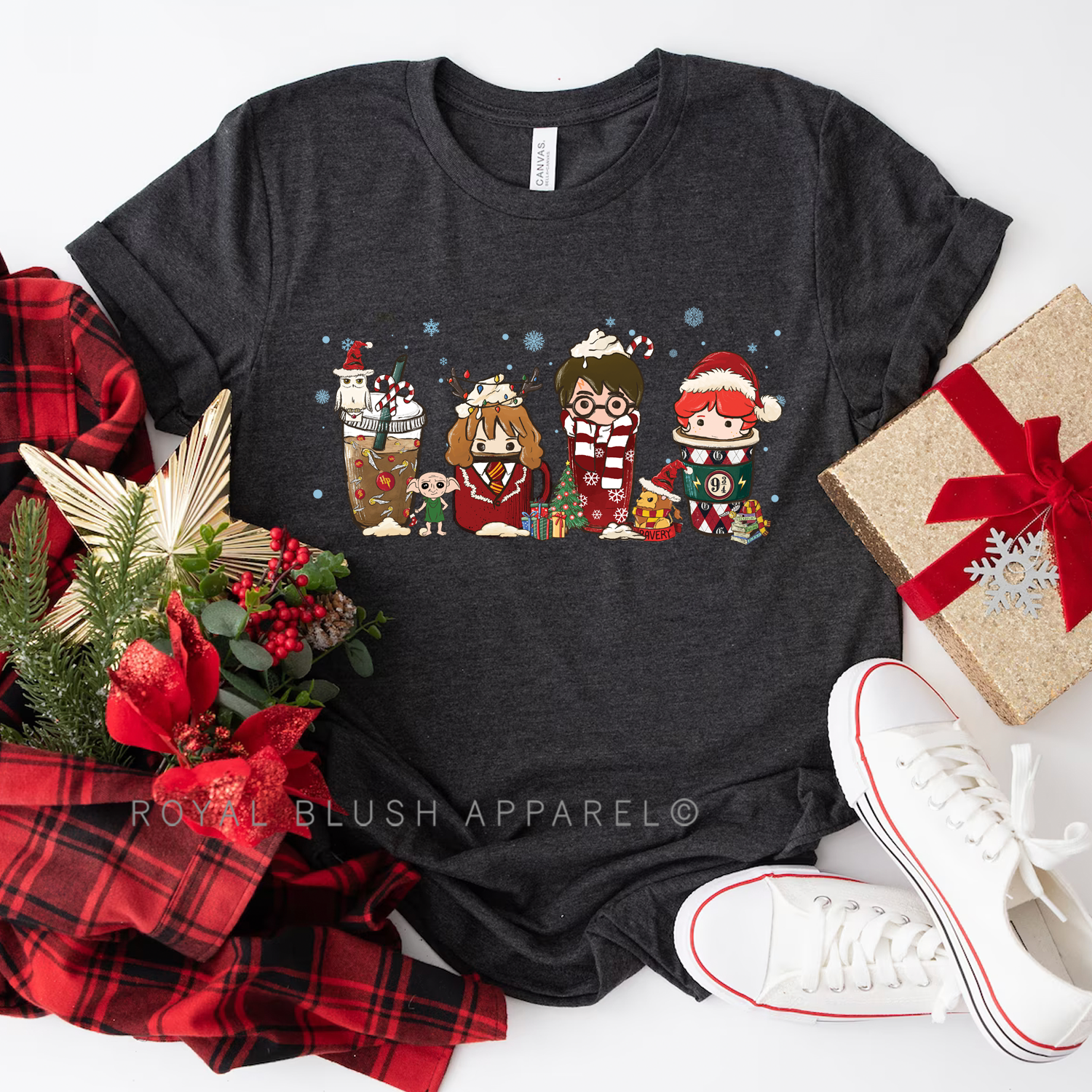 Christmas HP Coffee Relaxed Unisex T-shirt