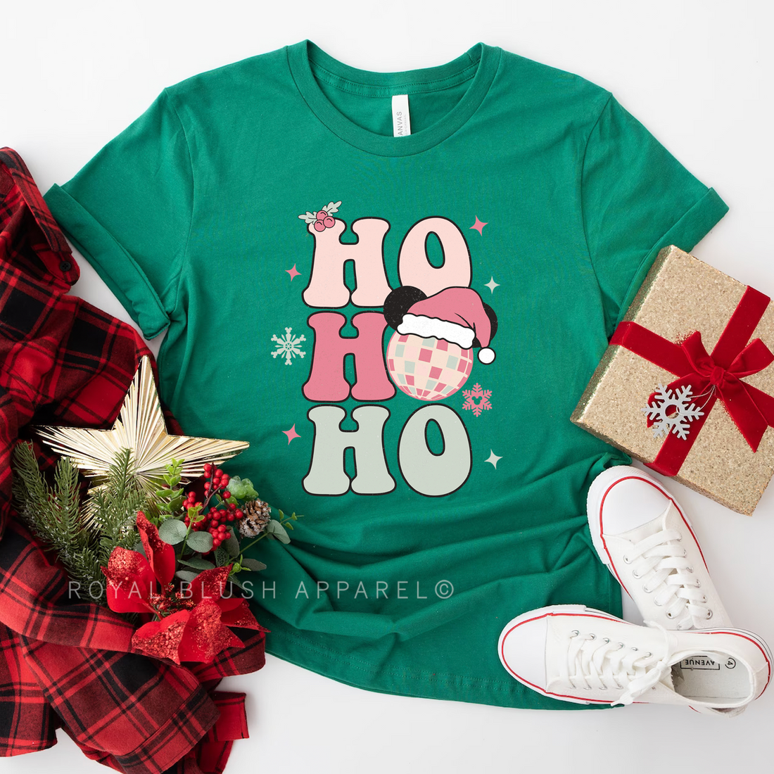 Santa Hat Ho Ho Ho Relaxed Unisex T-shirt