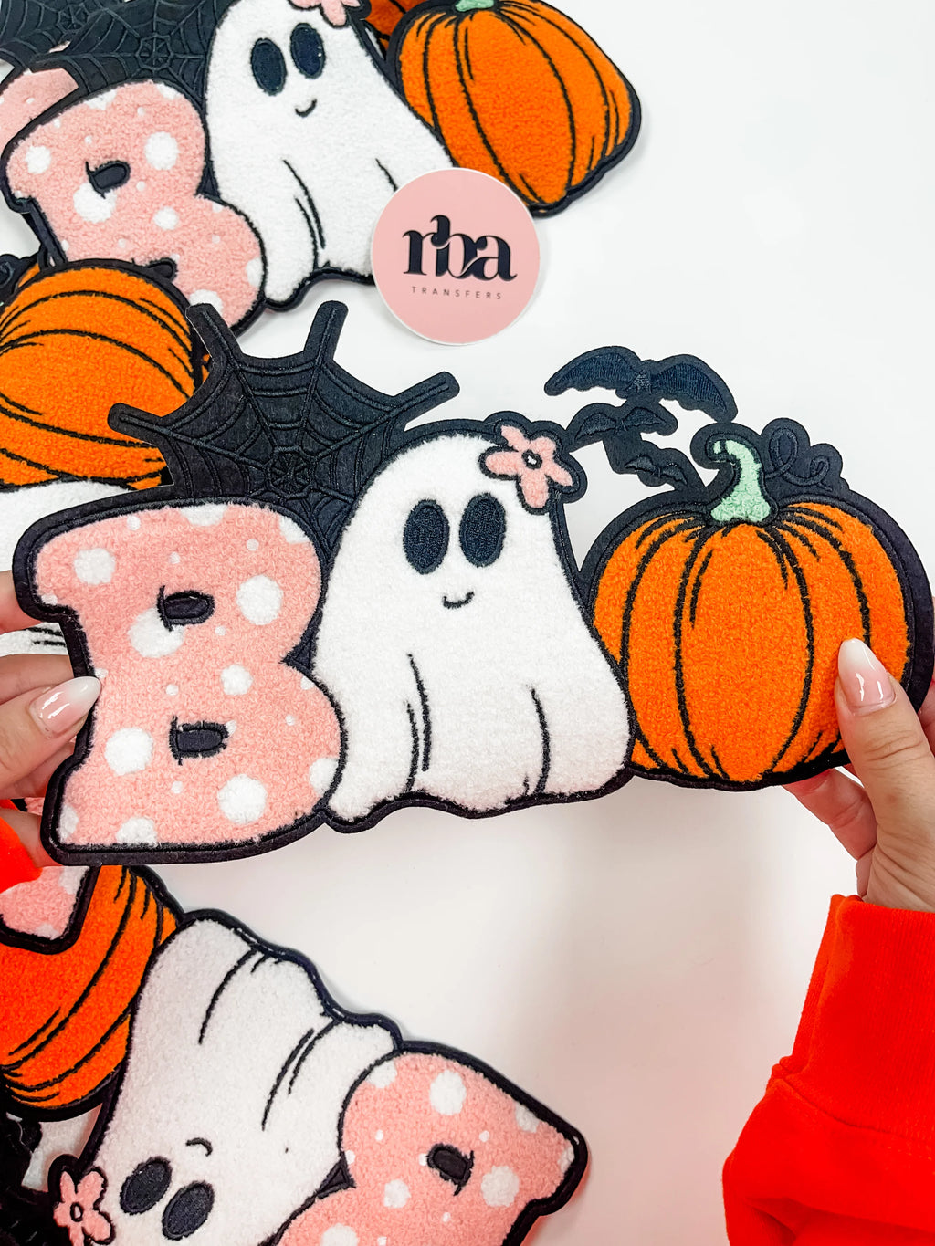 Boo Ghost Pumpkin Chenille Patch Sweatshirt secondary image