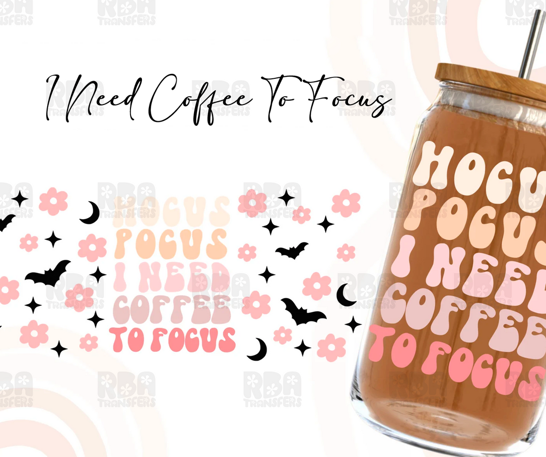 Hocus Pocus I Need Coffee To Focus Iced Coffee Glass