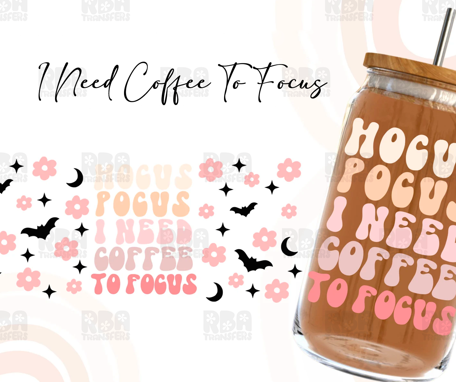 Hocus Pocus I Need Coffee To Focus Iced Coffee Glass