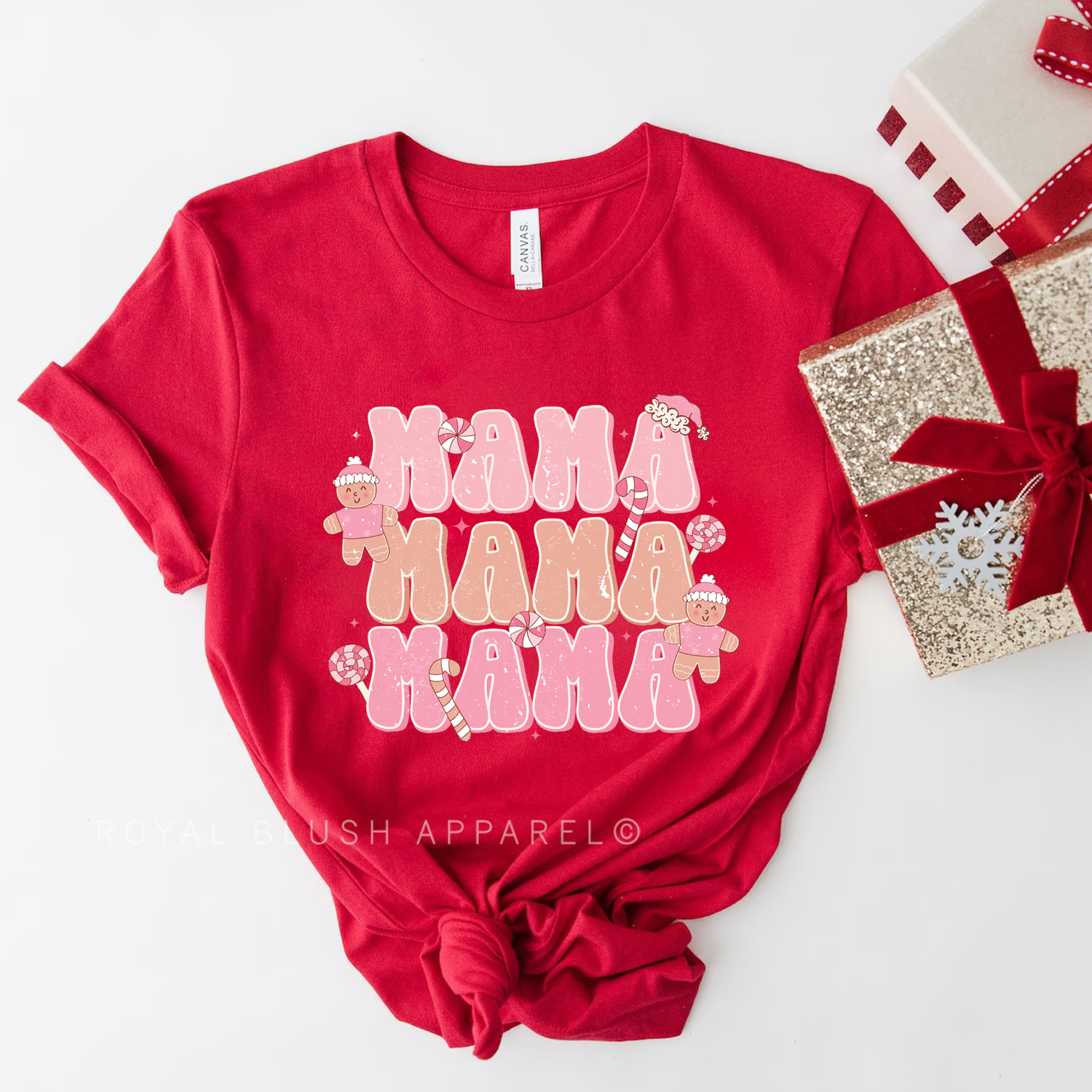 Pink Gingerbread Mama Relaxed Unisex T-shirt